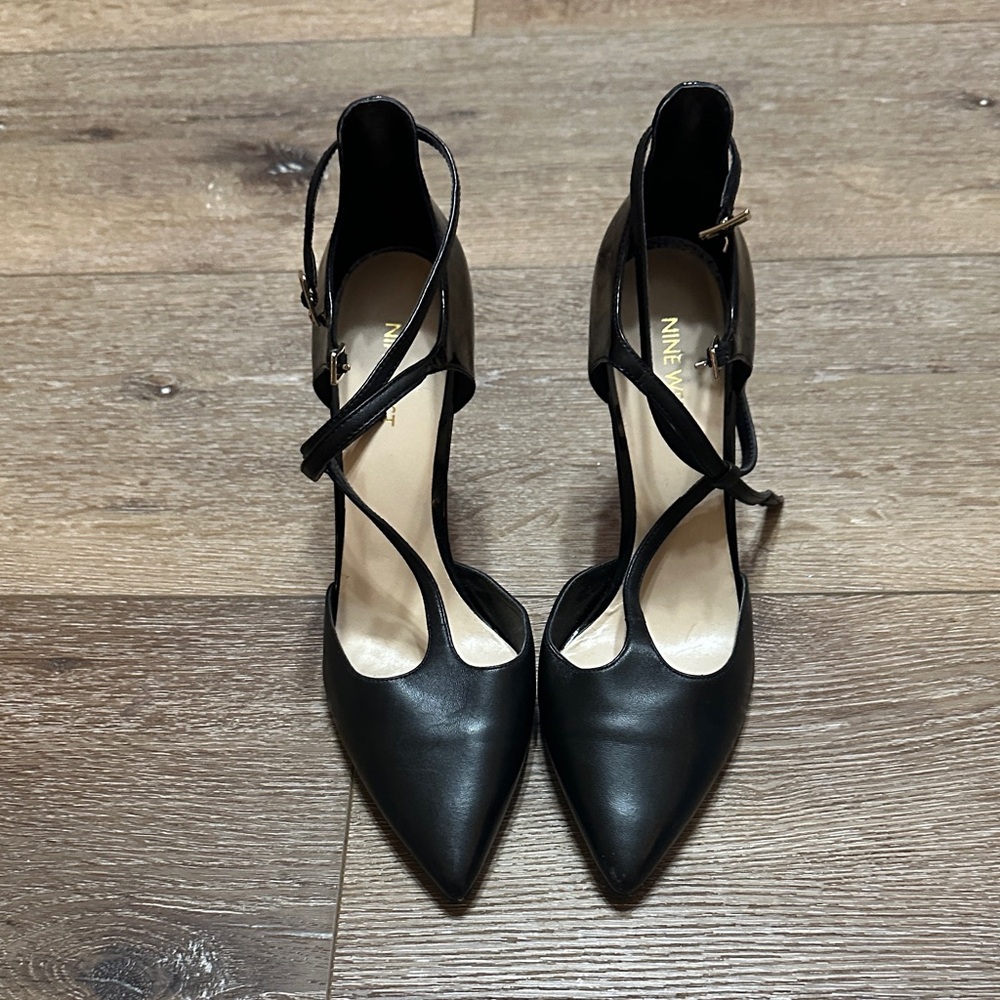 Nine West Black Strappy Heels